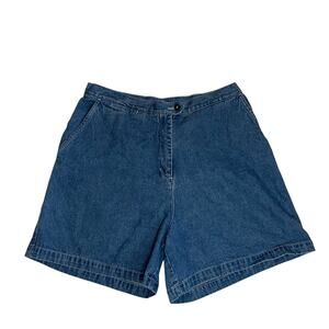 Vtg Y2K 2000s High Rise Denim Shorts Plus Sz 16 Cottage Granny Prairie Modest